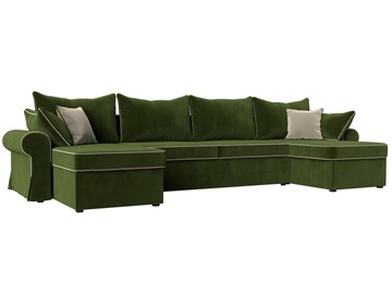 Большой П-образный диван Элис, Зеленый (микровельвет) в Подольске
