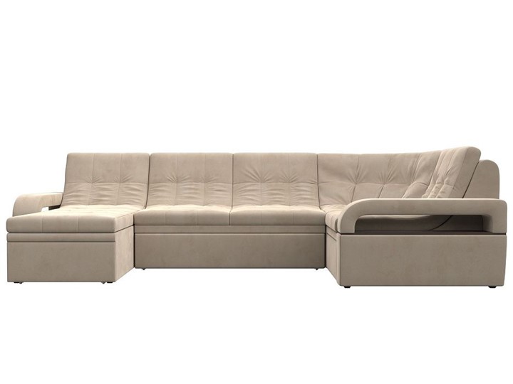 П-образный диван Лига-035, Бежевый (велюр) в Одинцово - изображение 3
