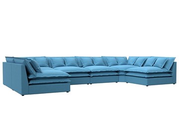 П-образный диван Лига-040, Амур голубой (рогожка) в Подольске