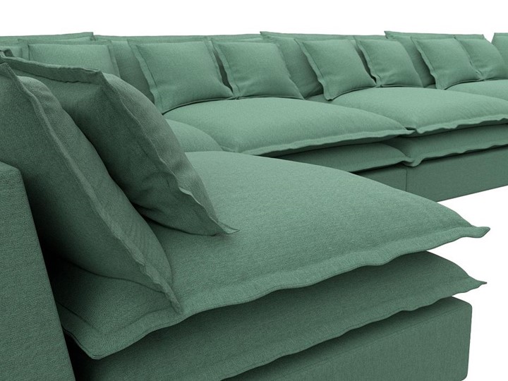 Большой П-образный диван Лига-040, Амур зеленый (рогожка) в Подольске - изображение 3