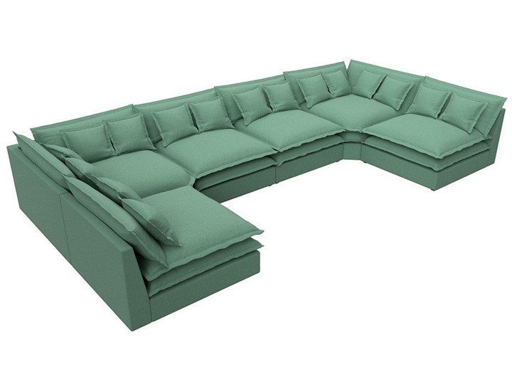 Большой П-образный диван Лига-040, Амур зеленый (рогожка) в Подольске - изображение 4