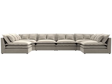 Большой П-образный диван Лига-040, Бежевый (микровельвет) в Одинцово - предосмотр 1