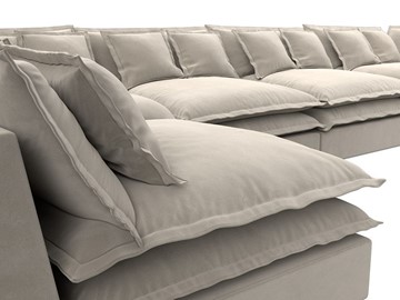 Большой П-образный диван Лига-040, Бежевый (микровельвет) в Одинцово - предосмотр 3