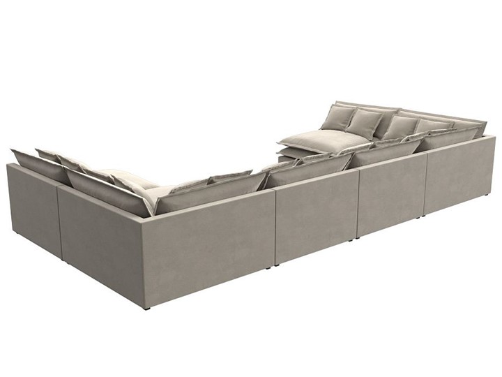 Большой П-образный диван Лига-040, Бежевый (микровельвет) в Одинцово - изображение 5