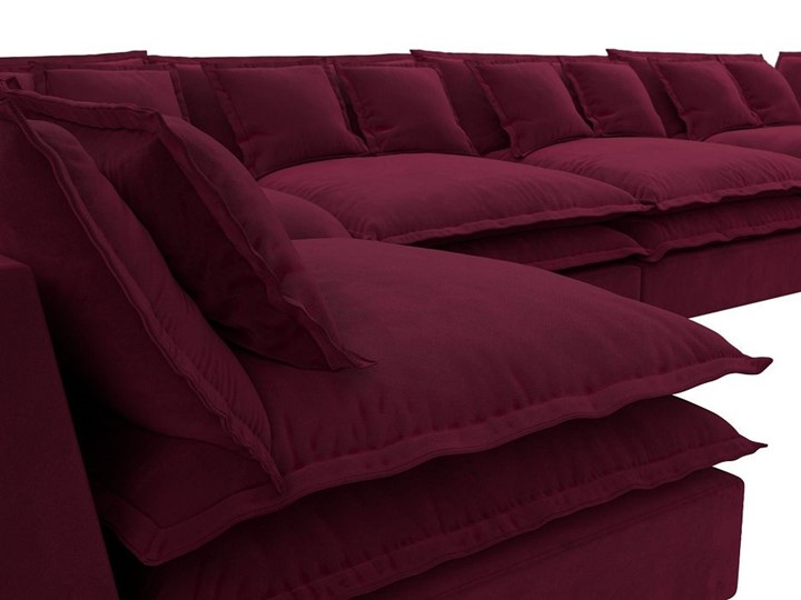П-образный диван Лига-040, Бордовый (микровельвет) в Подольске - изображение 3