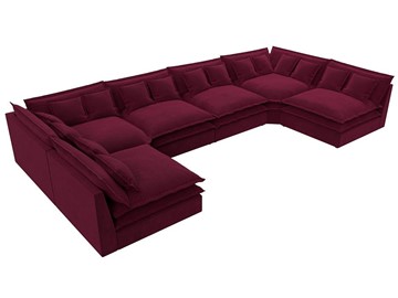 П-образный диван Лига-040, Бордовый (микровельвет) в Подольске - предосмотр 4