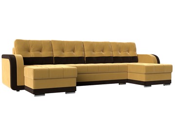П-образный диван Марсель, Желтый\Коричневый (Микровельвет) в Одинцово