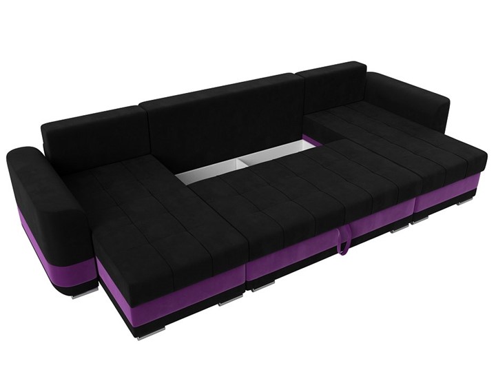 П-образный диван Честер, Черный/фиолетовый (вельвет) в Москве - изображение 6