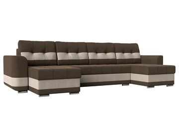 П-образный диван Честер, коричневый/бежевый (рогожка) в Подольске