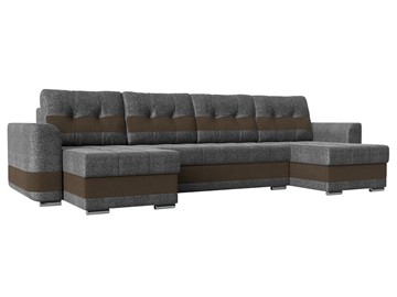 П-образный диван Честер, Серый/коричневый (рогожка) в Подольске