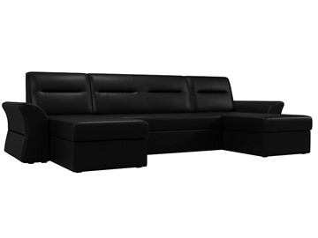 Большой П-образный диван Клайд, Черный (Экокожа) в Химках