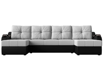П-образный диван Меркурий П, Белый/черный (экокожа) в Москве - предосмотр 1