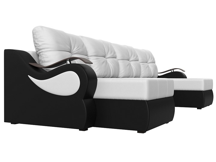 П-образный диван Меркурий П, Белый/черный (экокожа) в Москве - изображение 2
