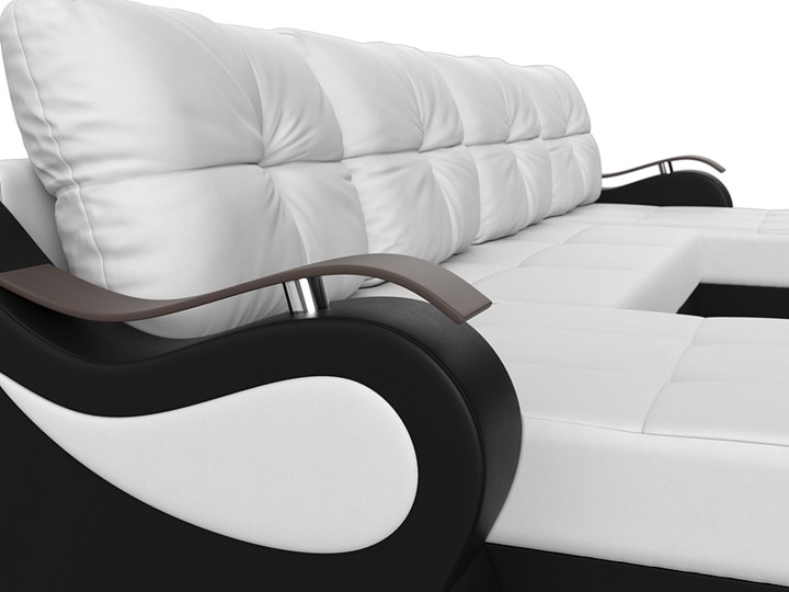 П-образный диван Меркурий П, Белый/черный (экокожа) в Москве - изображение 3