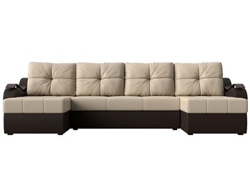 П-образный диван Меркурий П, Бежевый/коричневый (экокожа) в Москве - предосмотр 1
