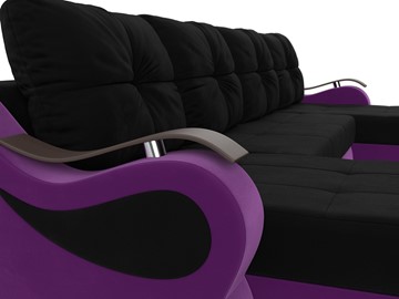 П-образный диван Меркурий П, Черный/фиолетовый (вельвет) в Москве - предосмотр 3
