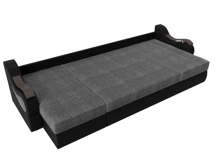П-образный диван Меркурий П, Серый/черный (рогожка/экокожа) в Москве - изображение 5