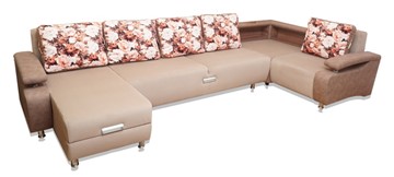 П-образный диван Престиж-15 люкс с полкой в Химках