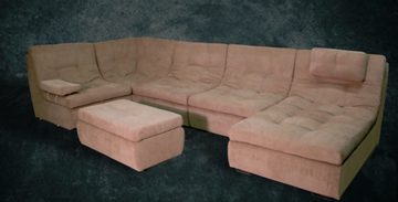 П-образный диван Шад Премьер со столом-пуфом в Одинцово
