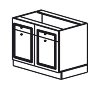 Тумба кухонная Веста рабочая двухдверная с ящиками 820*600*525 мм в Одинцово