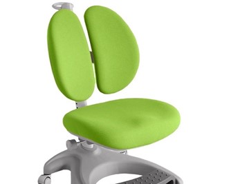 Детский стул FauDesk FunDesk Solerte Grey с подставкой для ног + чехол для кресла (ткань зеленая) в Одинцово