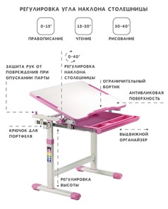 Парта-трансформер SET Holto-2А розовый в Москве - предосмотр 6