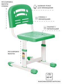 Растущие парта + стул SET HOLTO-17А, зеленый в Серпухове - предосмотр 4
