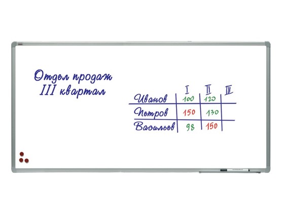 Магнитная доска для рисования 2х3, TSA1224, 120х240 см, алюминиевая рамка, лаковое покрытие в Одинцово - изображение