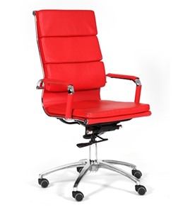 Офисное кресло CHAIRMAN 750 экокожа красная в Одинцово